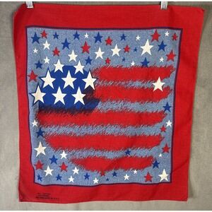 USA Vintage American Flag Bandana Colorfast Made in USA Lot of‎ 2